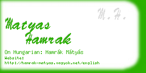 matyas hamrak business card