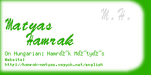 matyas hamrak business card